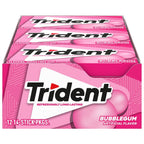 Trident Bubblegum Sugar Free Gum, Original Version, 168 Pieces, Pack of 12