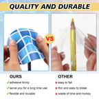 Outus 24 Pcs Vinyl Pool Patch Repair Kit Self Adhesive Pool Liner Plastic Repair Patch Pool Patches for Above Ground Pools Inflatable Boats Air Mattress Products, 4 Inch (Gradient Blue Plaid)