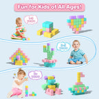 1.34 inch Magnetic Blocks for Toddlers 1-3,4-8 Large Macaron Magnet Building Cubes for Kids Ages 3-5 Stem Preschool Stack Construction Educational Toys for 3+ Years Old Boys Girls