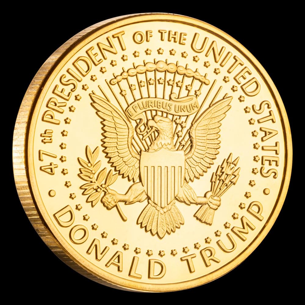 Donald Trump Assassinated Coins Shooting Medal Trump Fighting for America Challenge Coin 2025-2029 (5 Pieces Gold-Gold)