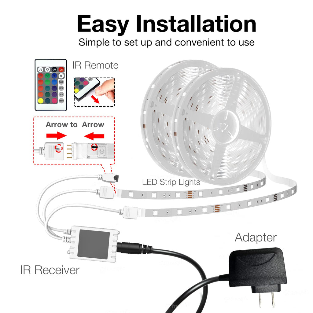 DAYBETTER Smart WiFi Led Lights 100ft, Tuya App Controlled Led Strip Lights, Work with Alexa and Google Assistant, Timer Schedule, Color Changing Led Lights for Bedroom Party Kitchen