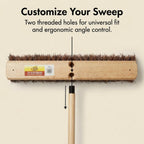Janico Bristles Outdoor Surface Push Broom with Palmyra Bristles (18 Inch)
