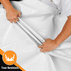 CAMPMAC White Heavy Dut Waterproof Tarp 6' x 20', 10 Mil Thick, High Durability, Rip and Tear Resistant with Metal Grommets Every 20 Inches