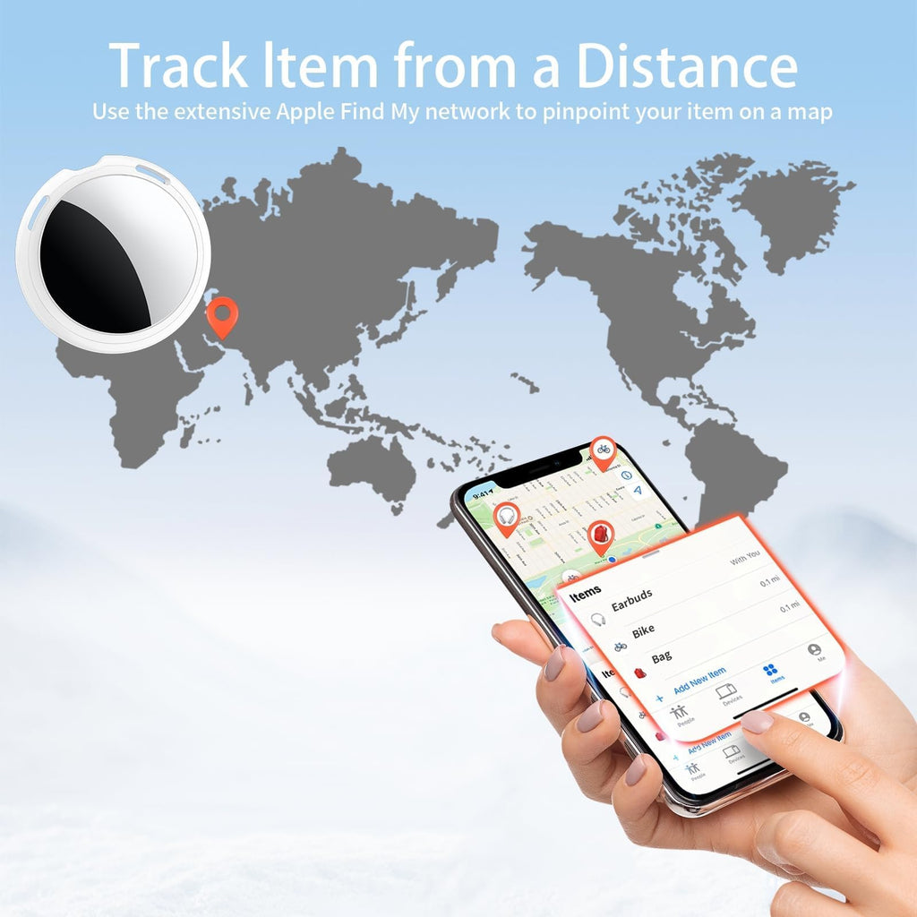 2 Pack Tracker Tags Finder Apple Find My MFi Certified Waterproof iOS Only