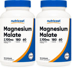 Nutricost Magnesium Malate 2,100mg, 180 Capsules - Vegetarian, Non-GMO, Gluten Free (Pack of 2)