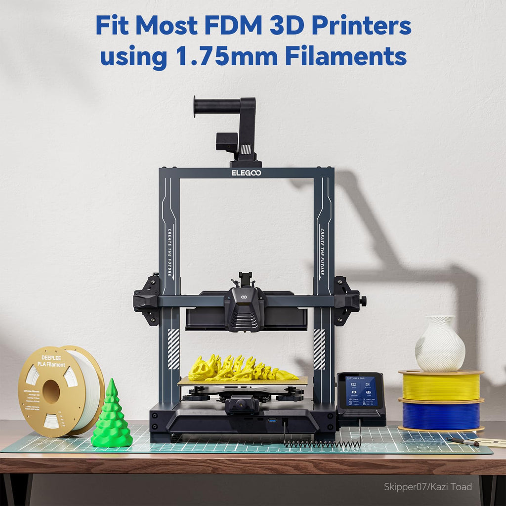DEEPLEE PLA 1.75mm 3D Printer Filament, 4kg Gray