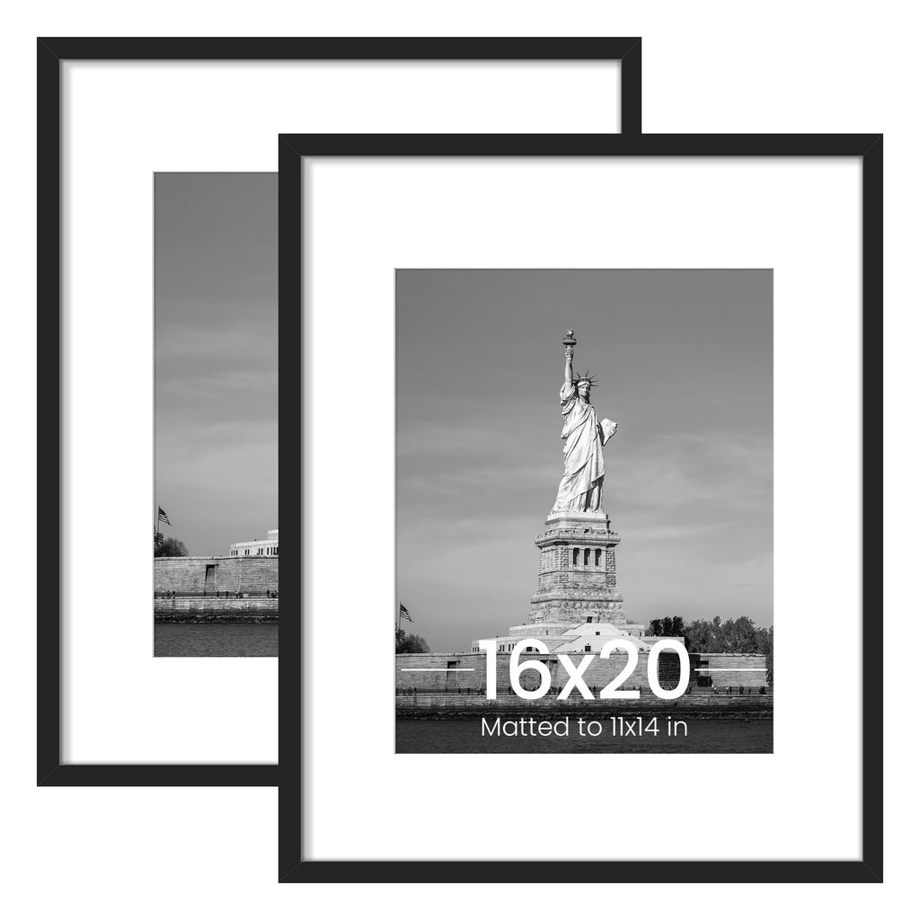 ENJOYBASICS 16x20 Picture Frame, Wall Gallery Frames Set of 2, Black