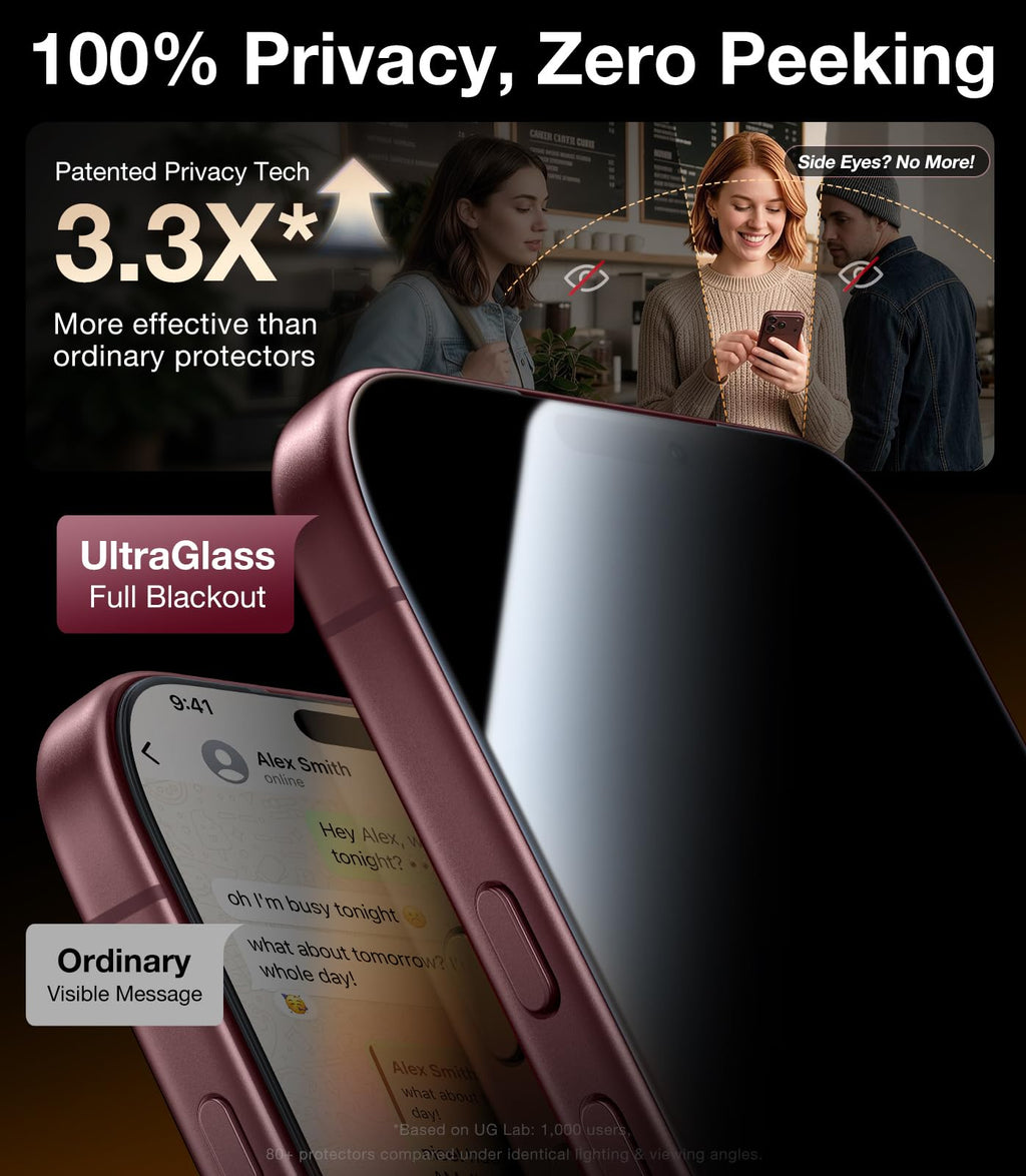 UltraGlass TOP 9H+ Armor for iPhone 18 Pro Max Privacy Screen Protector