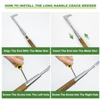 Haliaeetus Long Handle Crack Weeder Tool, 62'' L Shape Crevice Weeding Tool