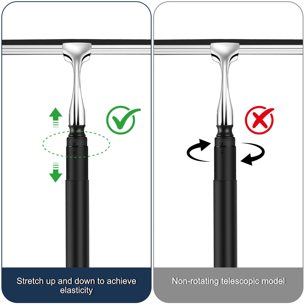 Eahwey 12-51’’ Telescopic Window Squeegee for High Windows, 2-in-1 Window Cleaning Kit with Extra Silicone Blade & Hook, Professional Squeegee for Shower Glass Doors (Window Squeegee Set)