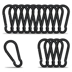 Carabiner Clip Hook, 3.15 inch 15 pcs Black Heavy Duty Spring Snap Hook Key Chain, Carabiners Clips for Outdoor Camping, Swing Set, Hammock, Hiking Travel, Fishing, Quick Link Keychain