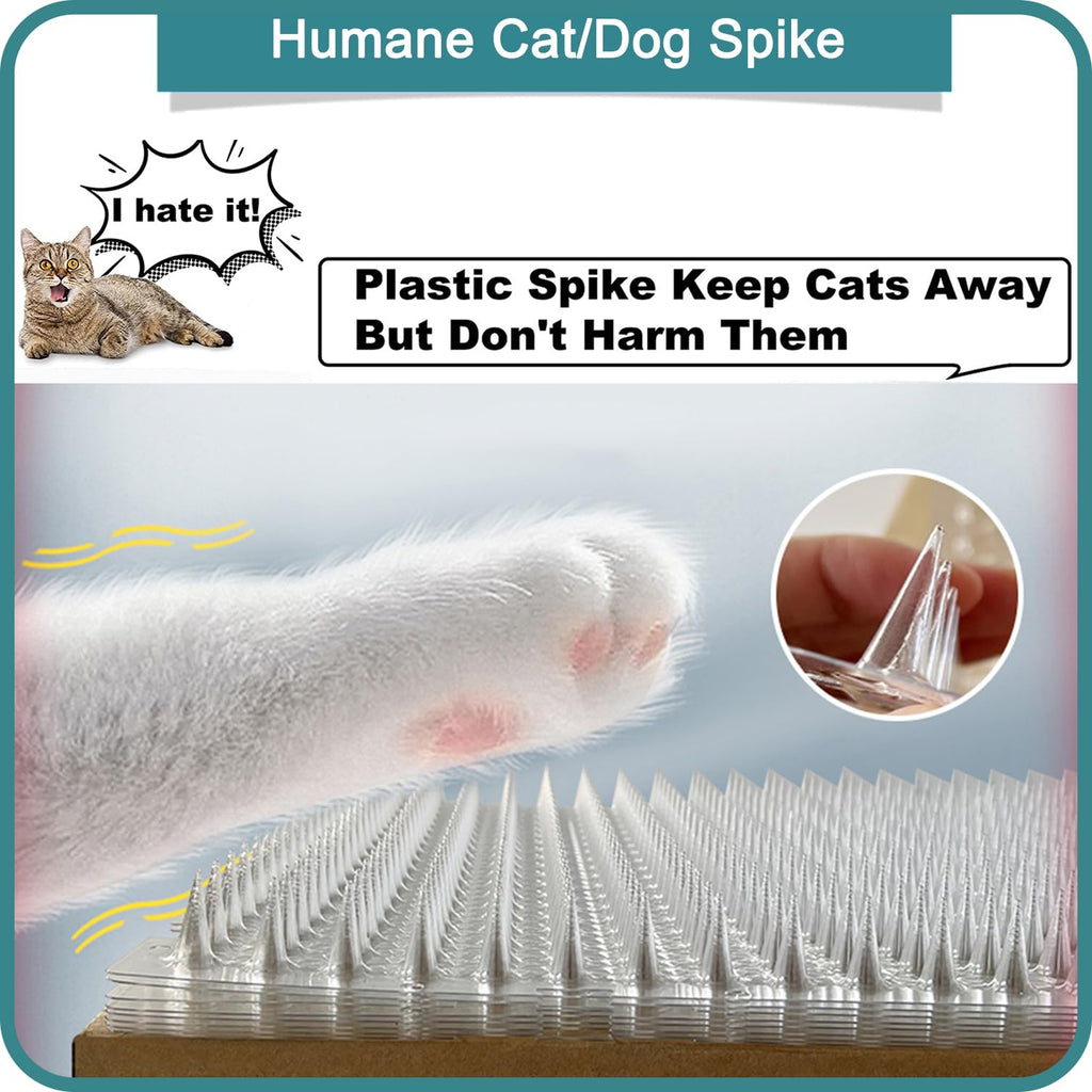 Aocoray 8 Pack Cat Deterrent Outdoor/Indoor Scat Mat, Pet Deterrent Training Mats, Keep Cats/Dogs Away Plastic Mats with Spikes, 12 Sq.ft, 16 x 13 Inches