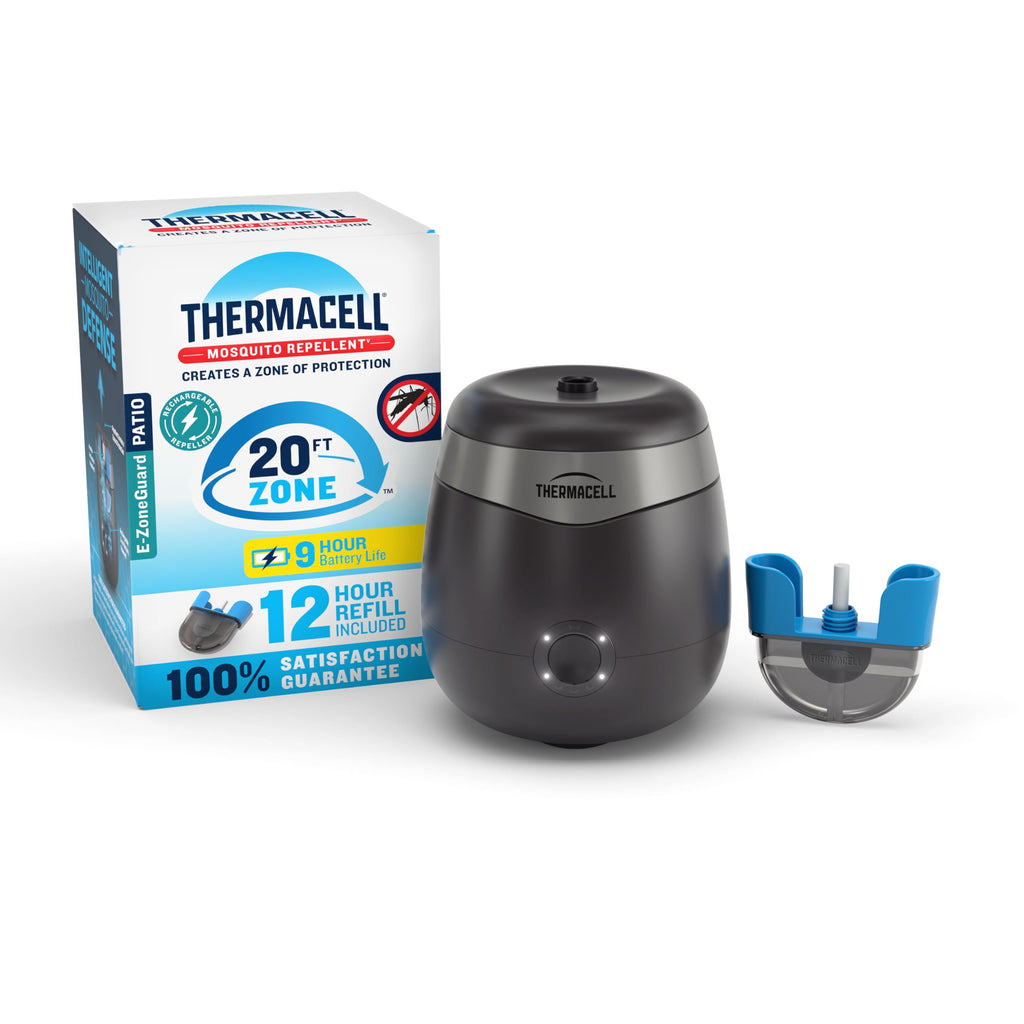 Thermacell E-ZoneGuard Patio Rechargeable Mosquito Repeller with 20-Foot Zone of Scientifically Proven Outdoor Protection; 9-Hr Battery; 12-Hr Refill; Bug Spray Alternative; DEET-Free
