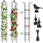 2PCS Garden Obelisk Trellis for Climbing Plants Outdoor, 6.2 ft Tall Trellis for Roses Clematis Jasmine Ivy Flower Light Climbing Vines Potted Plant Support, Patio, Yard