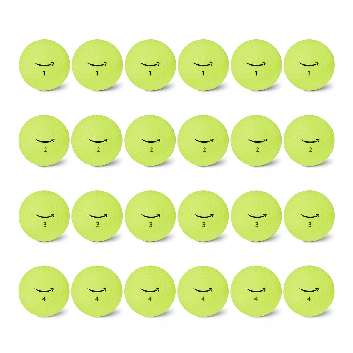 Amazon Basics Core Soft Golf Balls, Low Compression, Side Stamp Alignment, 24-Pack, Yellow
