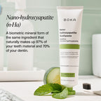 Boka Fluoride Free Toothpaste, Nano Hydroxyapatite Toothpaste, Appropriate for Sensitive Teeth - for Adult, Kids Oral Care - Cucumber Mint Flavor, 4 Fl Oz 3Pk