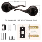 Probrico Oil Rubbed Bronze Privacy Door Levers Interior Keyless Handles Lock Set Leversets (Bed and Bath),Left/Right Handed, 10 Pack