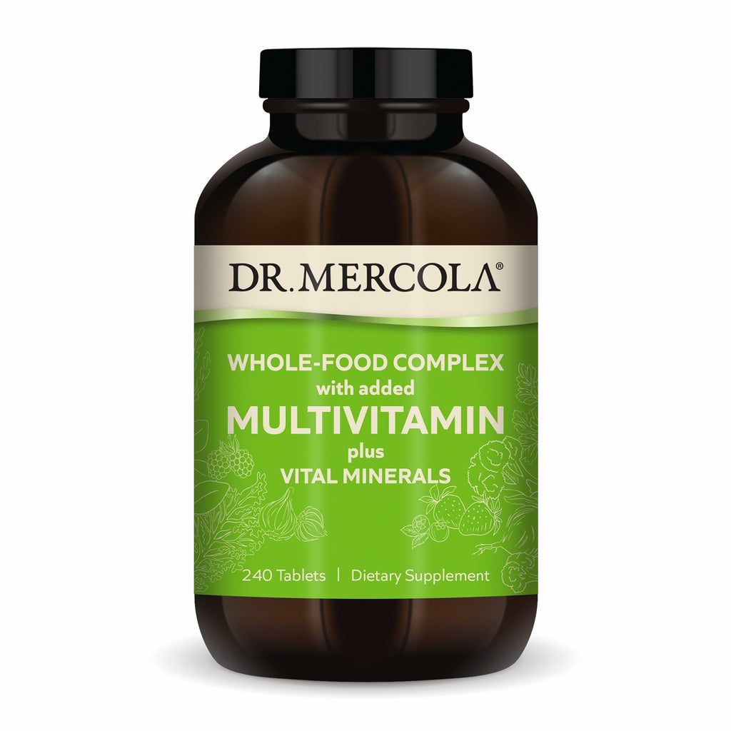 Dr. Mercola Whole-Food Complex with Added Multivitamin Plus Vital Minerals - Supports Nutrition & Immune Support - Bioavailable - GMO Free - 240 Tablets (30 Servings)