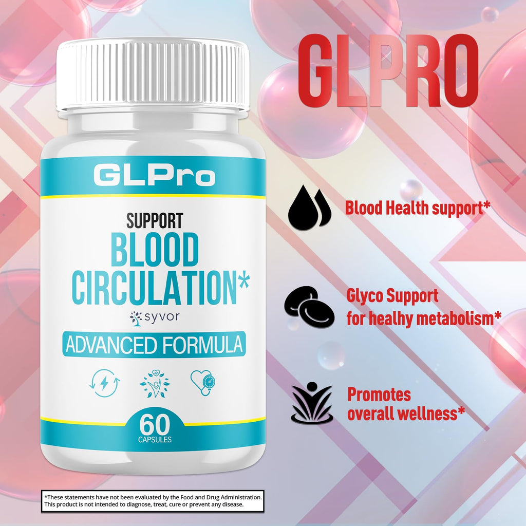 (3 Pack) GLPro Blood Capsules, Official GLPro Blood Health Support Pills with All Natural Ingredients, Advanced Formula Supplement with Maximum Strength Premium Vitamins for Women & Men (180 Capsules)