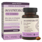 Accentrate110 - Focus Supplement - Methylated Vitamin B Complex with Omega 3 Fatty Acid Supplement - L-Methylfolate, Vitamin B12, P-5-P, Riboflavin, VIT D, – 60 Softgels (1 Month Supply)
