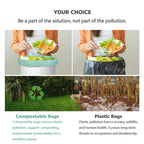 Compostable Trash Garbage bags,AYOTEE 13-15 Gallon Tall Kitchen Trash Bags,Heavy Duty Unscented 1.18Mils 55 Liter,60 Count,Strong Thicken Rubbish Waste Can Liners for Kitchen Garden Home