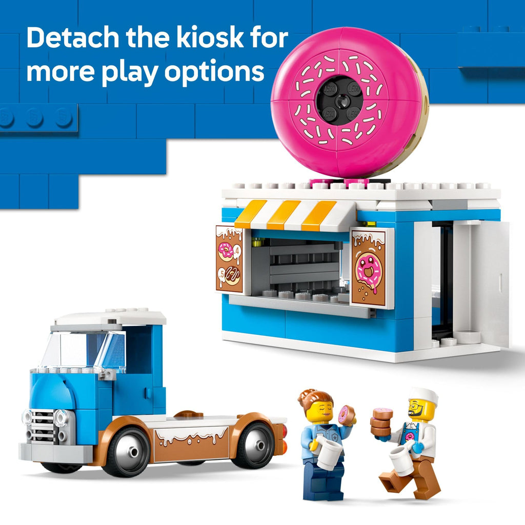 LEGO City Donut Truck Toy - Building Toy for Kids, Boys and Girls, Ages 5+ - Birthday Gift for Kids Mobile Donut Stand with 2 Minifigures and Other Accessories - 60452