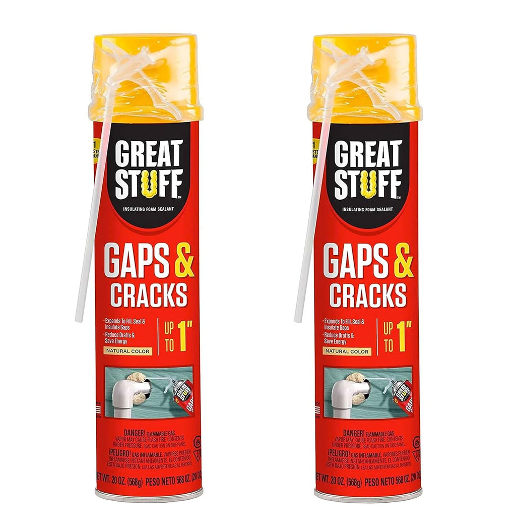 Great Stuff 157911 Insulating Foam Sealant, 20 Ounce, Ivory (Pack of 2)
