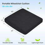 HAVARGO Washable Wheelchair Seat Cushions–Easy Maintenance Wheelchair Cushion That Reduces Caregiver Workload–Patented Anti-Sag Design with Anti-Slip Cover for Improved Comfort on Lower Back& Tailbone