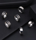 WAINIS 12Pcs Stainless Steel Vintage Signet Rings for Men