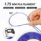 AMOLEN Silk PLA 3D Printer Filament Bundle, Shiny Multicolor Rainbow PLA Filament 1.75mm Pack, Fast Color Change PLA 3D Printing Filament for Most FDM 3D Printer, 200g X 4 Spools