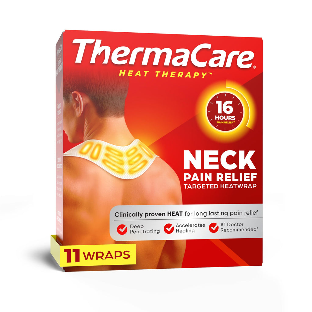 ThermaCare Heat Wraps for Neck & Shoulder Pain Relief - 16-Hour Heat Therapy Heating Pads, Adhesive Heat Patches for Muscle & Joint Pain - Flexible Fit for Comfort & Extended Wear - 11 Count