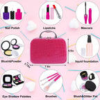 TEPSMIGO Pretend Makeup Kit for Girls, Kids Pretend Play Makeup Set - with Cosmetic Bag for Birthday Christmas, Toy Makeup Set for Little Girls Age 3+(Not Real Makeup)