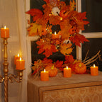 Homemory 2"x 2" Orange 6 Hour Timer Flameless Votive Candles, 6 Pack