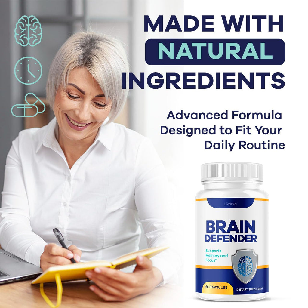 (5 Pack) Brain Defender - Official Brain Defender Supplement Advanced Pills, Natural Brain and Memory Support, Brain Defender Health & Wellness Multivitamin, 300 Capsules for 5 Months