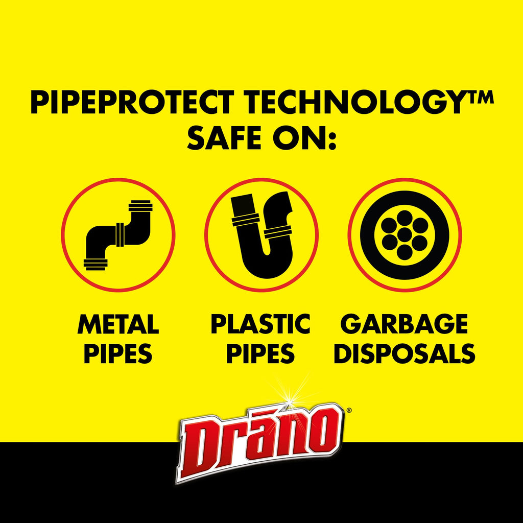 Drano Max Gel Drain Clog Remover & Cleaner, Commercial Line, 42 oz 2-Pack