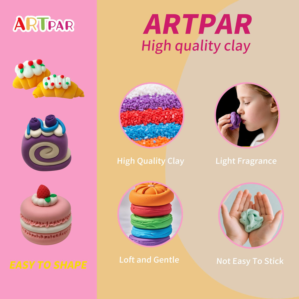 ARTPAR Air Dry Clay for Kids,Modeling Clay Kit,Model Magic Sculpting Set,Ultra Light & Soft, Safe Non-Toxic | 12 Box DIY Art and Crafts School Projects, Home Party Favors for Boys & Girls