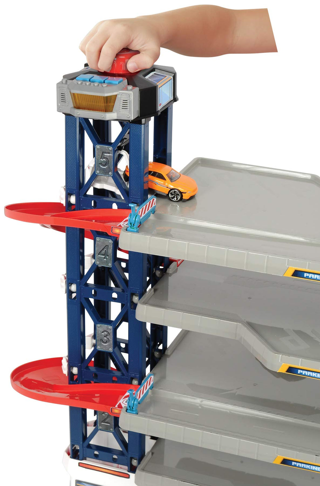 DICKIE TOYS: Parking Garage Playset with 4 Die-Cast Cars and Die-Cast Helicopter, Four Roomy Parking Levels, Light and Sound Effects, for Ages 3 and up