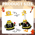 Vzuito Halloween Porch Goose Outfits, Firefighter Goose Costume Yard Geese Statue Clothes for 23" Statue Patio Lawn Garden Decoration
