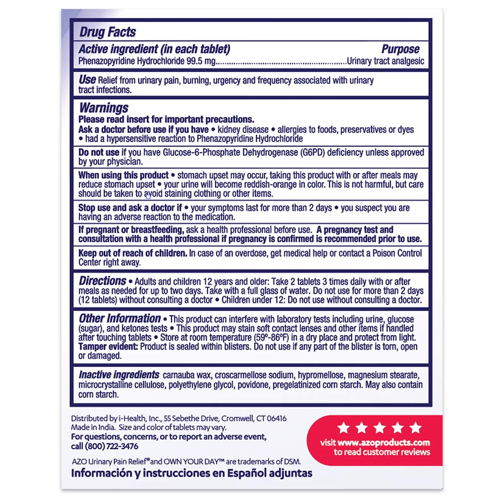 AZO Urinary Pain Relief Maximum Strength | Fast Relief of UTI Pain, Burning & Urgency | Targets Source of Pain | #1 Most Trusted Brand | 24 Tablets (Pack of 2)
