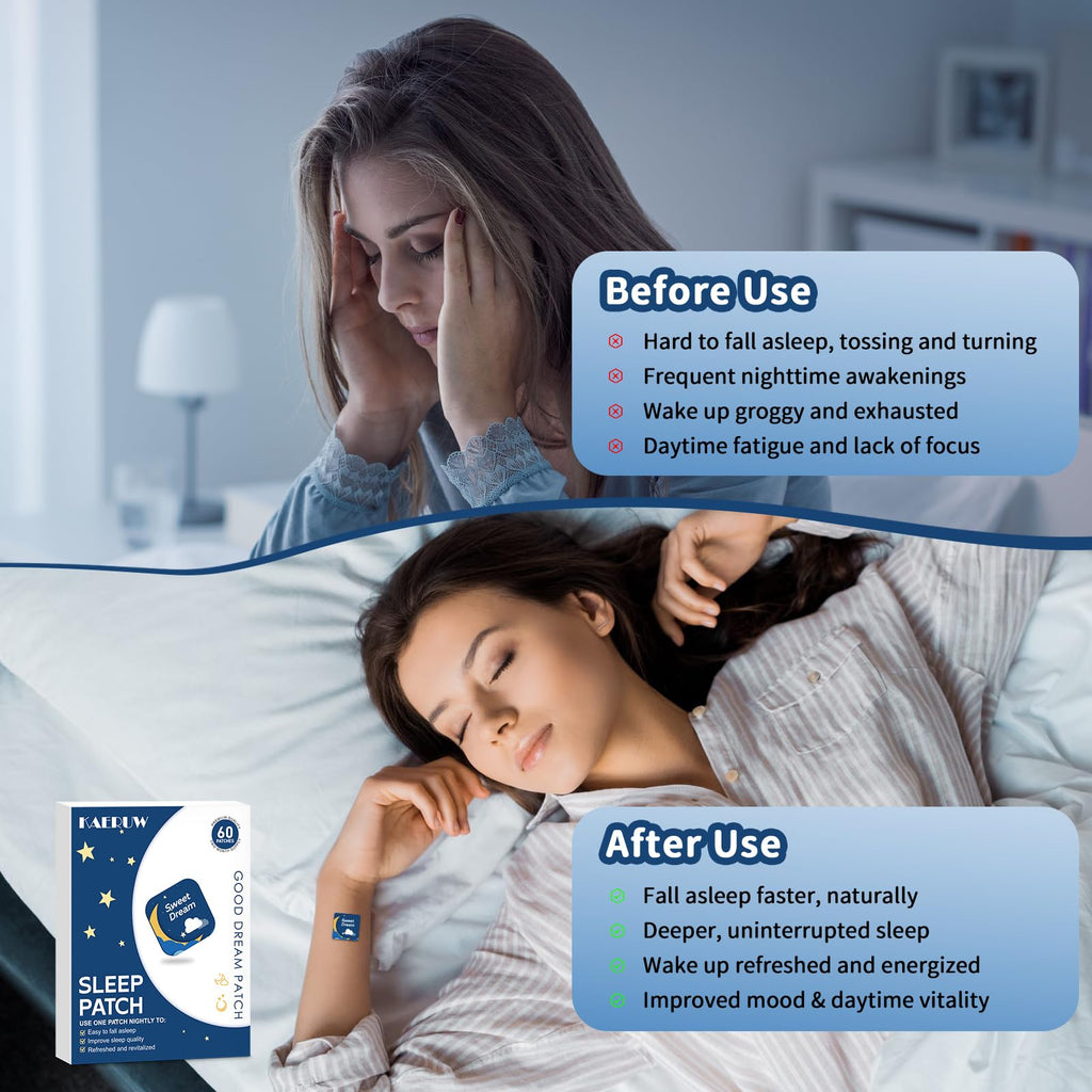 Kaeruw Sleep Patches for Adults with Magnesium and Sour Cherry Extract - Plant-Based Sleep Aid - Easy to use Suitable for Both Men and Women-1 Box 60 Count-Sleep 02