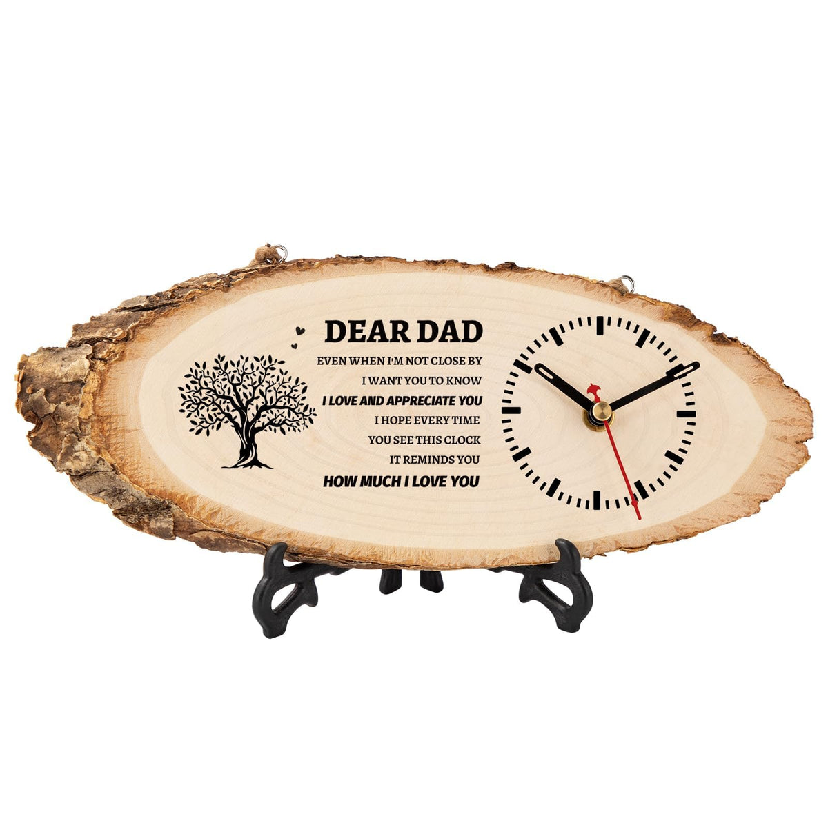 BeauGift Dad Gifts, Wooden Clock Birthday Gifts for Daddy from Daughter Son