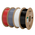 eSUN PLA+ Filament 1.75mm, 3D Printer Filament PLA Plus, Dimensional Accuracy +/- 0.03mm, 1KG per Spool, 4 Spools 3D Printing Filament, Fire Engine Red + Grey + Cold White + Black