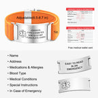 YOUNIFLARE Personalized Medical Alert Bracelet, Black