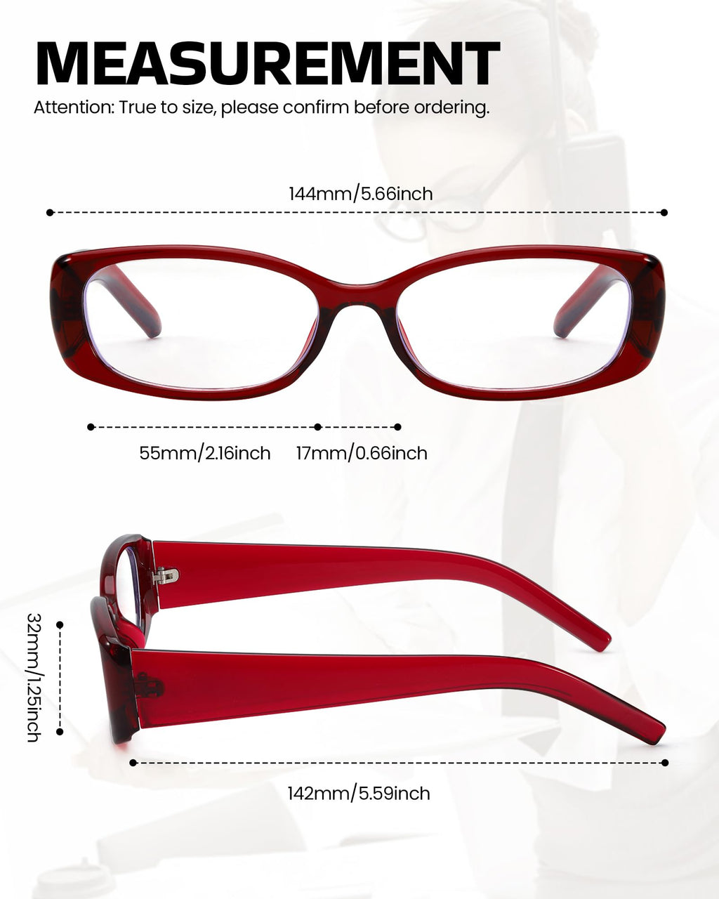 SODQW Rectangle Blue Light Glasses for Women Trendy Small Y2K Office-Siren Bayonetta Fake Glasses with Clear Lens UV400
