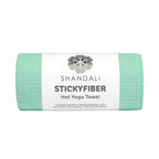 Shandali Hot Yoga Towel Stickyfiber Yoga Towel - Mat-Sized, Microfiber, Silicone Backed, Super Absorbent, Anti-Slip, 24" x 72" - Bikram Yoga - Exercise, Fitness, Pilates - Jade Green