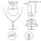 Clear Cubic Zirconia Drop Wedding Jewelry Set for Bride Bridesmaid Silver