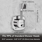 FERCOSEN 360° Swivel Shower Head Holder with Suction Cup | 10kg Load Capacity, Tool-Free Installation in Seconds | Removable and Rust-Resistant Shower Bracket with Storage Hook (White)