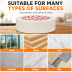 SWRT Masking Tape 2Inch x 55Yards，Adhesive Painting Tape Bulk for General Purpose Beige White Color for Painting, Crafting, School Stationery, Arts, Home Use etc