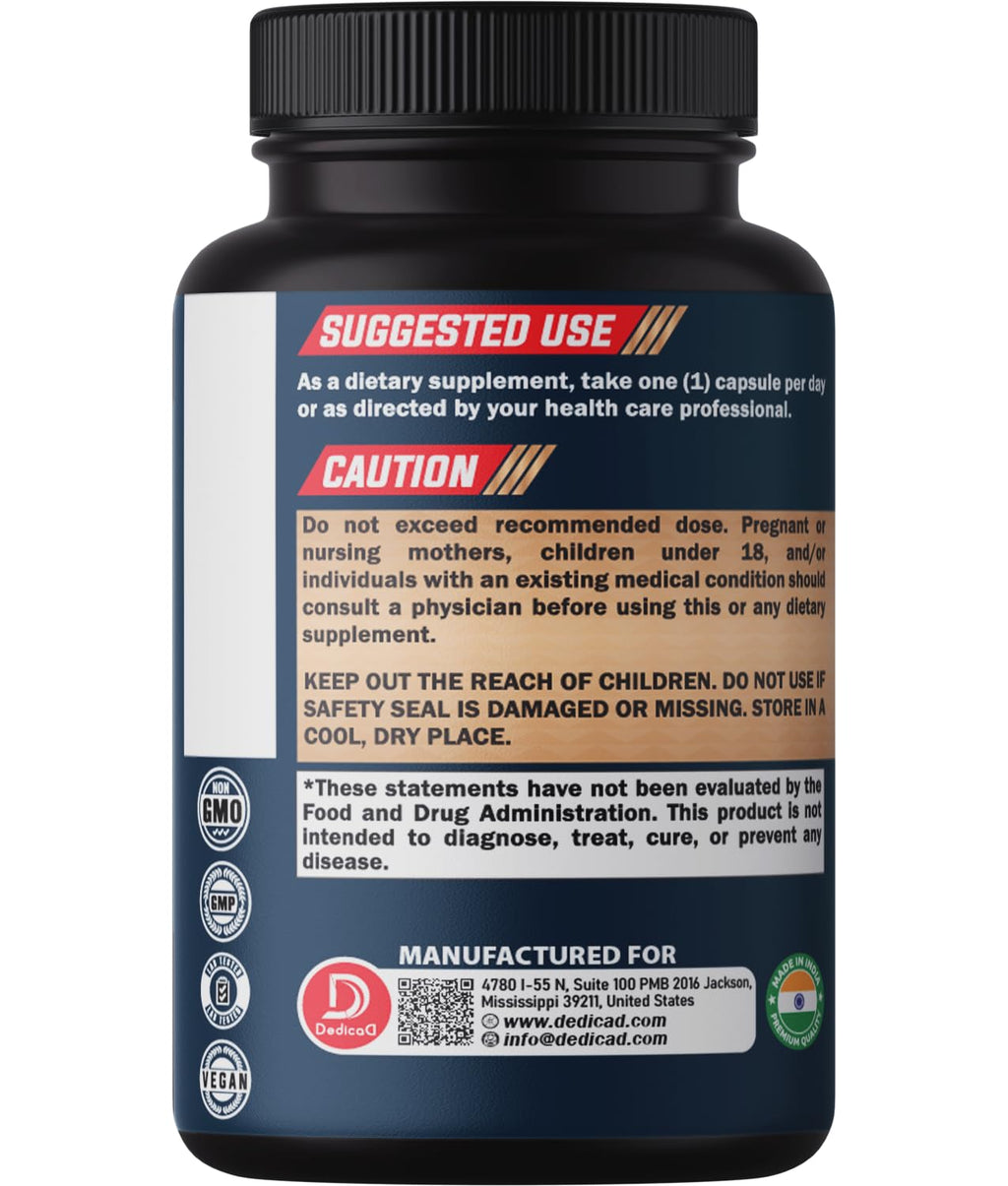 DEDICAD 12in1 Wormwood Black Walnut Clove Capsules - Immune, and Mood Support - 3 Month Supply - 90 Vegan Capsules