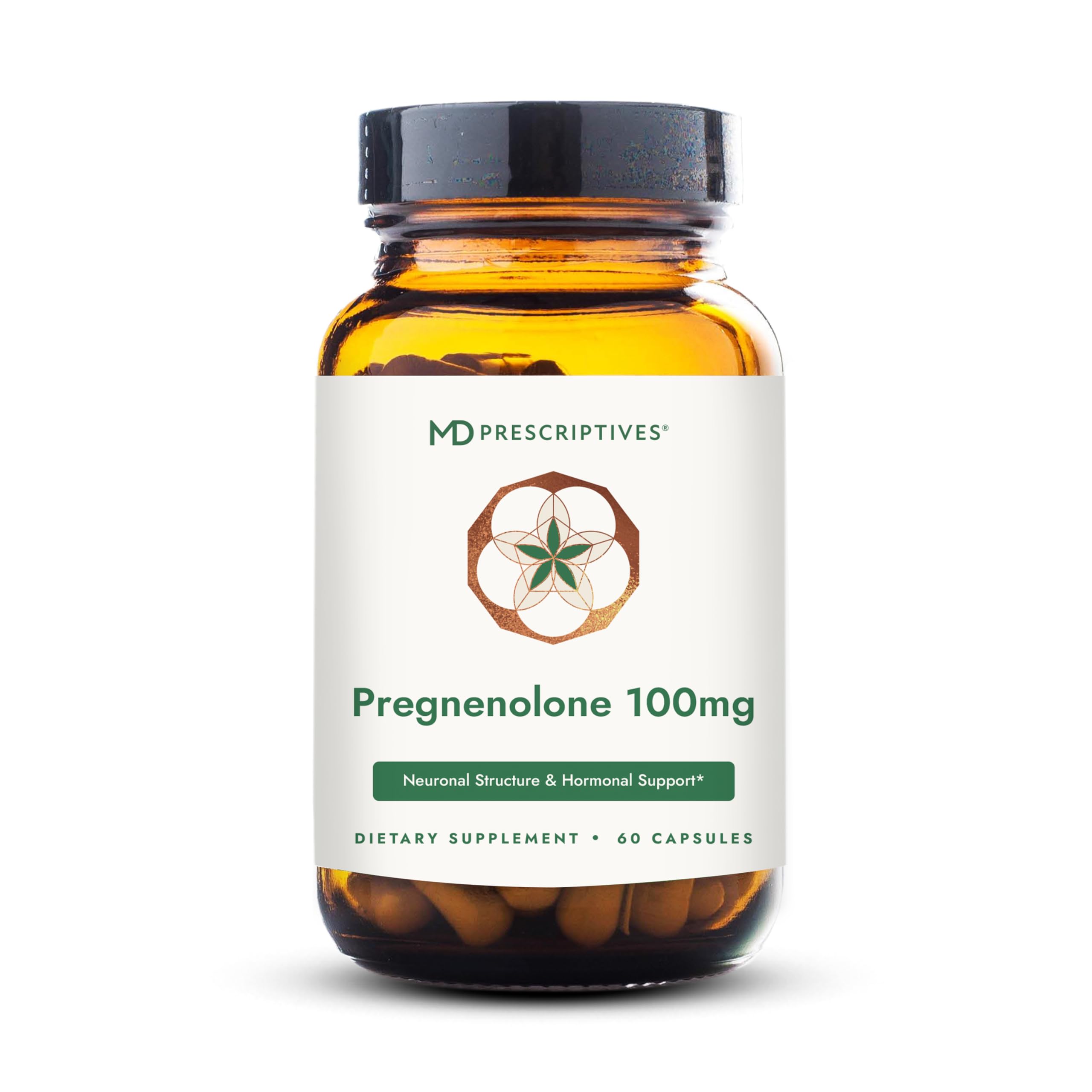 MD Prescriptives Pregnenolone - Vegan Formula for Hormone Health - Hormone Support Supplement & Energy for Adults - 60 Vegetarian Capsules (100mg)